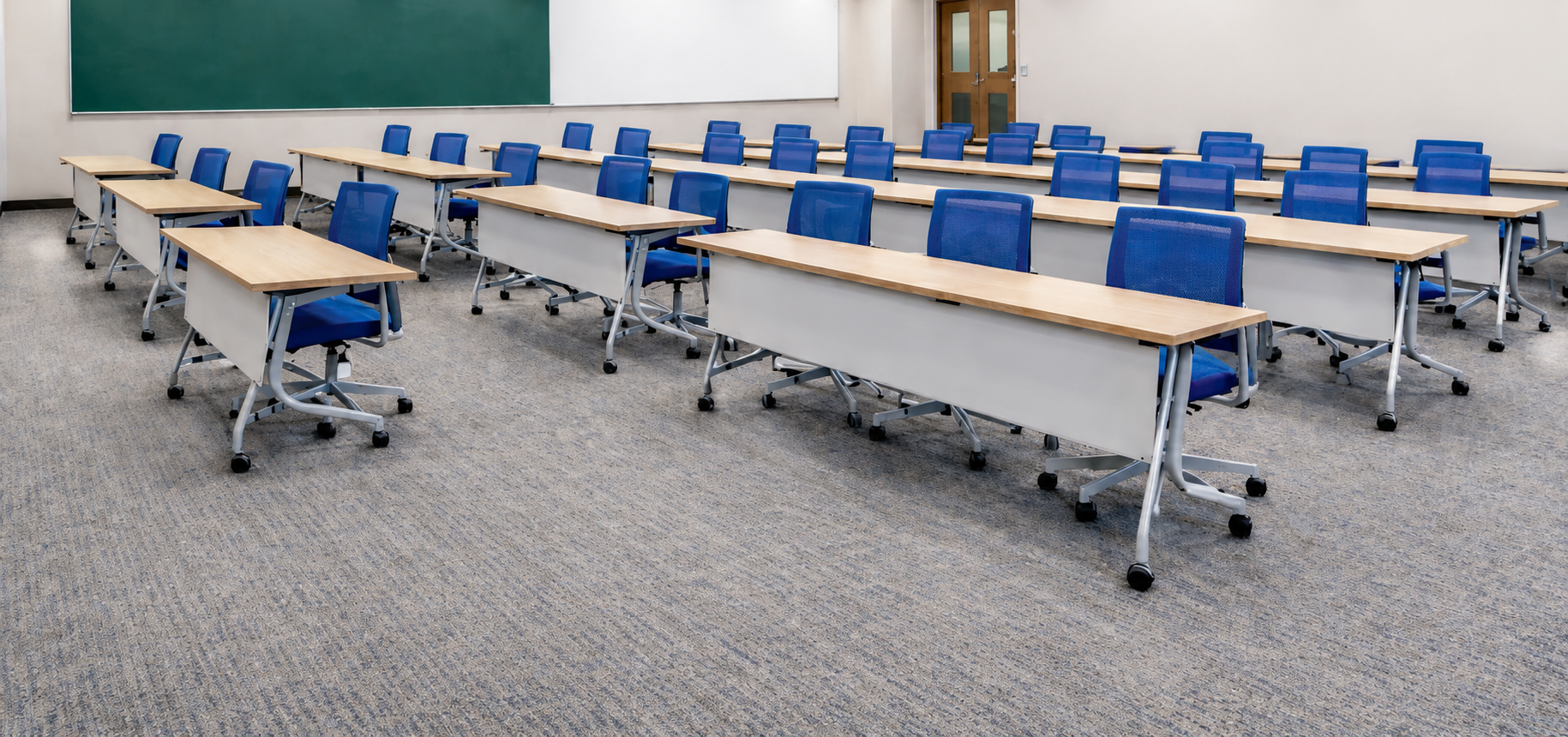 Desk & Chair (Mobile Flip-Top Style) — Classroom Furniture, Zumax